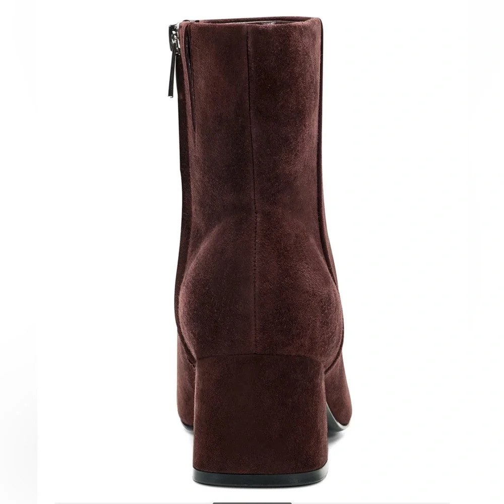 Rockport Women's Okaeli Zipper Booties- Dark Wine Suede- Size 5M